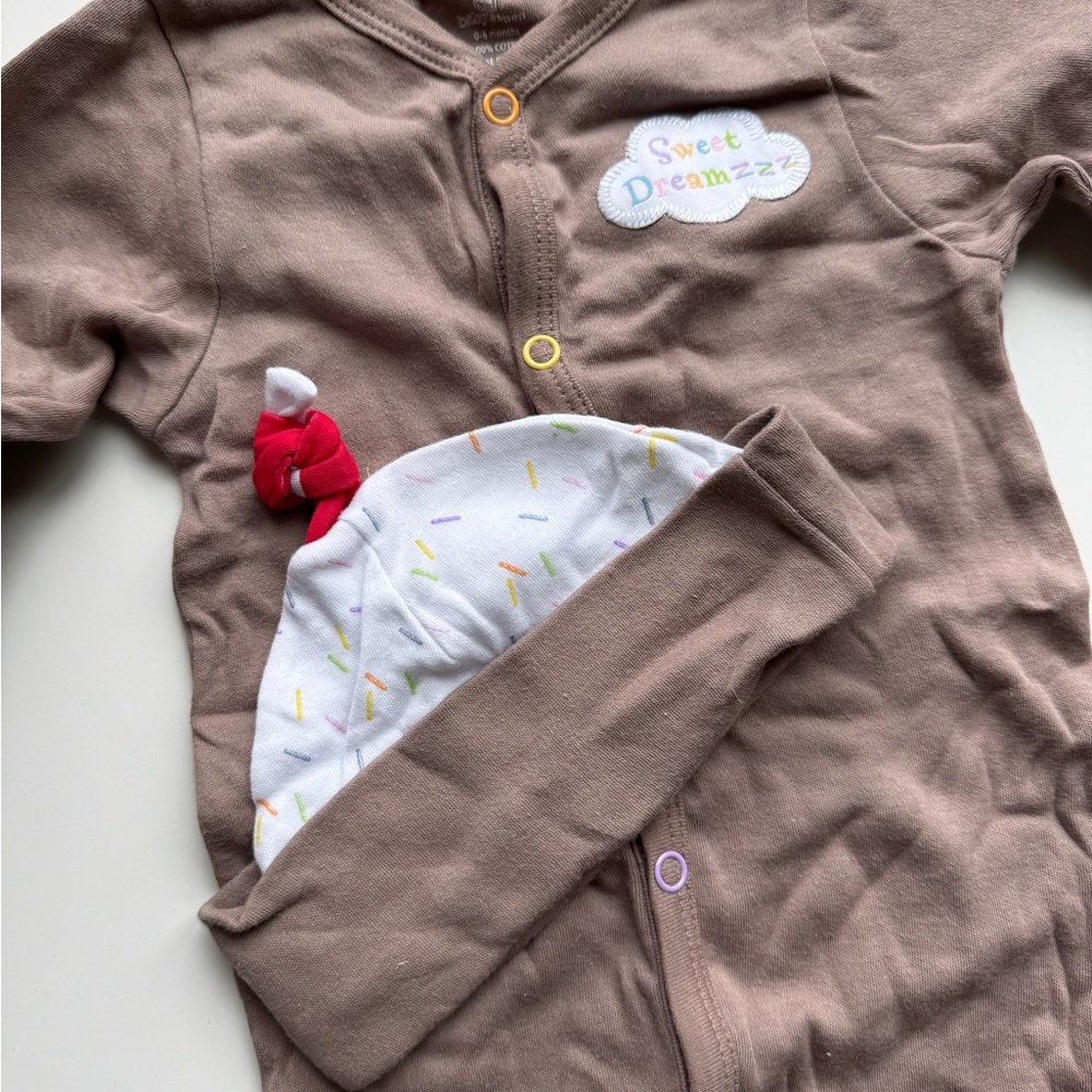 NWOT Baby Aspen Chocolate Brown Pajama “Sweet Dreamzzz” Gift Set - Picture 3 of 6